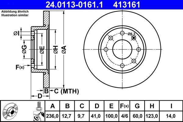 ATE 24.0113-0161.1 - Тормозной диск autobalta.com