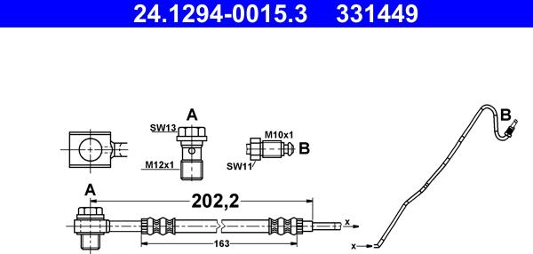 ATE 24.1294-0015.3 - Тормозной шланг autobalta.com