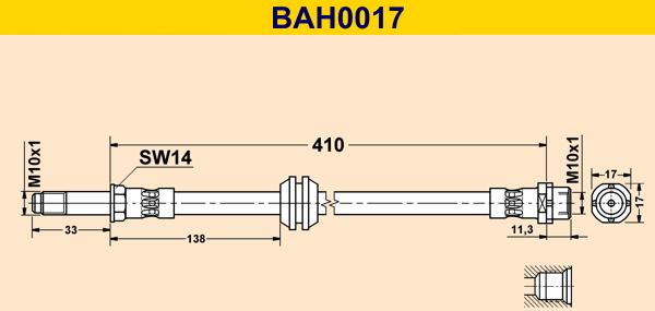 Barum BAH0017 - Тормозной шланг autobalta.com