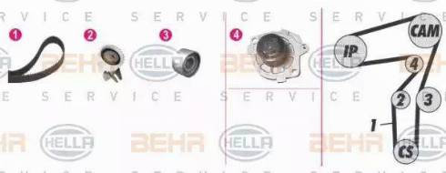 BEHR HELLA Service 8MP 376 802-801 - Водяной насос + комплект зубчатого ремня ГРМ autobalta.com