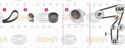 BEHR HELLA Service 8MP 376 814-871 - Водяной насос + комплект зубчатого ремня ГРМ autobalta.com