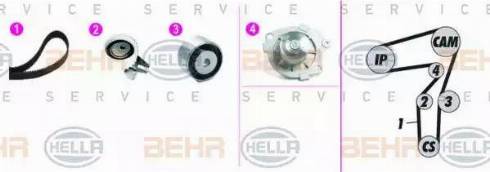 BEHR HELLA Service 8MP 376 818-841 - Водяной насос + комплект зубчатого ремня ГРМ autobalta.com