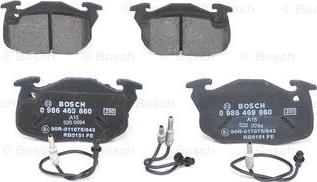 BOSCH 0-986-469-860 - Тормозные колодки, дисковые, комплект autobalta.com