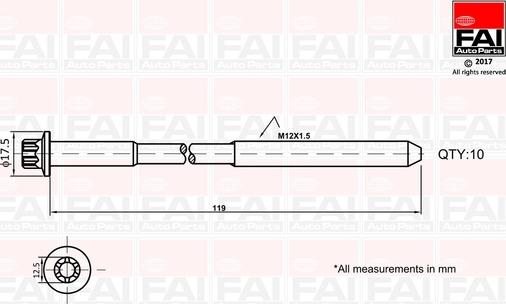FAI AutoParts B1401 - Cilindru galvas skrūvju komplekts autobalta.com