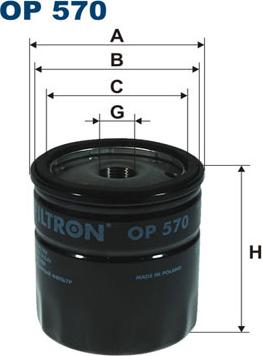 Filtron OP 570 - Масляный фильтр autobalta.com