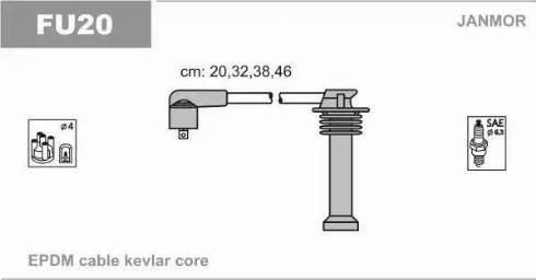 Janmor FU20 - Комплект проводов зажигания autobalta.com