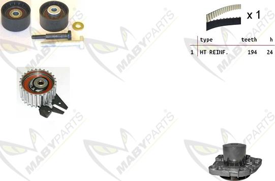 Mabyparts OBKWP0054 - Водяной насос + комплект зубчатого ремня ГРМ autobalta.com