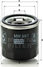 Mann-Filter MW 64/1 - Масляный фильтр autobalta.com