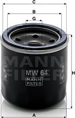 Mann-Filter MW 64 - Масляный фильтр autobalta.com