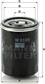 Mann-Filter W 610/6 - Масляный фильтр autobalta.com