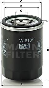 Mann-Filter W 610/1 - Масляный фильтр autobalta.com