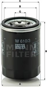 Mann-Filter W 610/3 - Масляный фильтр autobalta.com