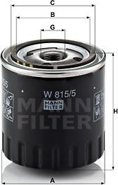 Mann-Filter W 815/5 - Масляный фильтр autobalta.com