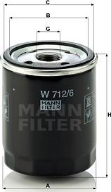 Mann-Filter W 712/6 - Масляный фильтр autobalta.com