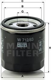 Mann-Filter W 712/83 - Масляный фильтр autobalta.com