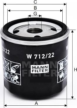 Mann-Filter W 712/22 - Масляный фильтр autobalta.com