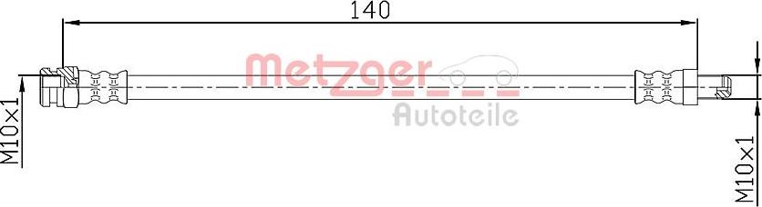 Metzger 4110106 - Bremžu šļūtene autobalta.com