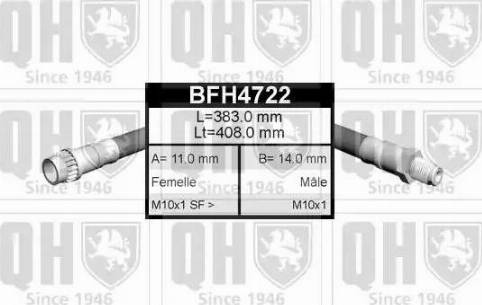 Quinton Hazell BFH4722 - Тормозной шланг autobalta.com