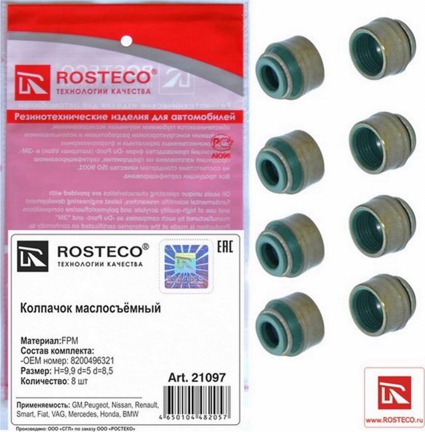 Rosteco 21097 - Уплотнительное кольцо, стержень клапана autobalta.com
