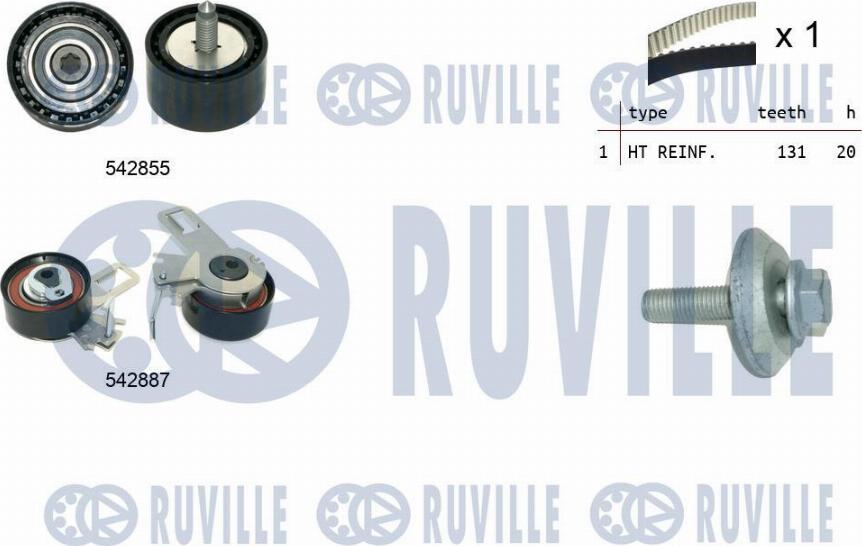 Ruville 550497 - Комплект зубчатого ремня ГРМ autobalta.com