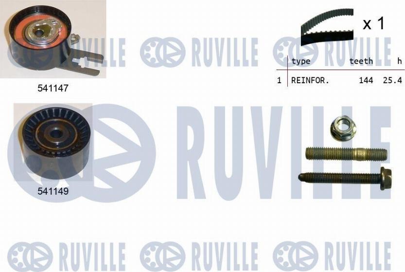 Ruville 550052 - Комплект зубчатого ремня ГРМ autobalta.com