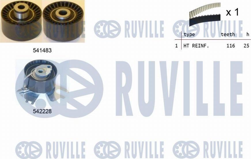 Ruville 550367 - Комплект зубчатого ремня ГРМ autobalta.com