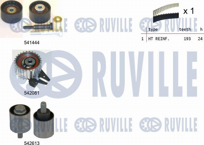 Ruville 550389 - Комплект зубчатого ремня ГРМ autobalta.com