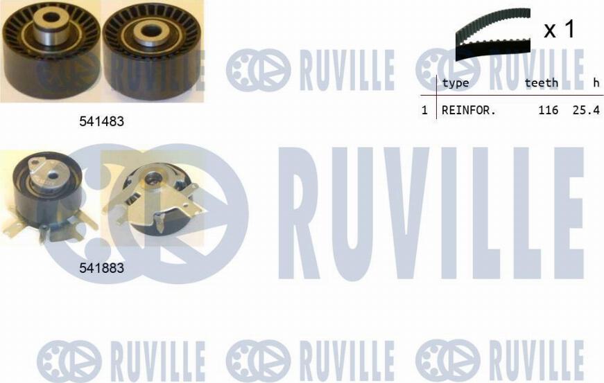 Ruville 550296 - Комплект зубчатого ремня ГРМ autobalta.com