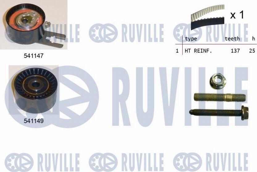 Ruville 550279 - Комплект зубчатого ремня ГРМ autobalta.com