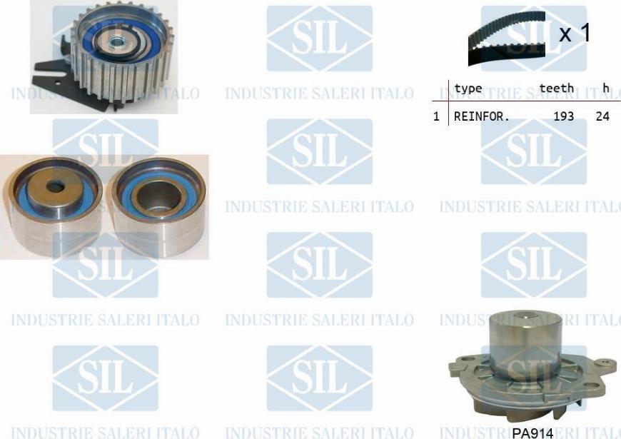Saleri SIL K4PA922 - Водяной насос + комплект зубчатого ремня ГРМ autobalta.com
