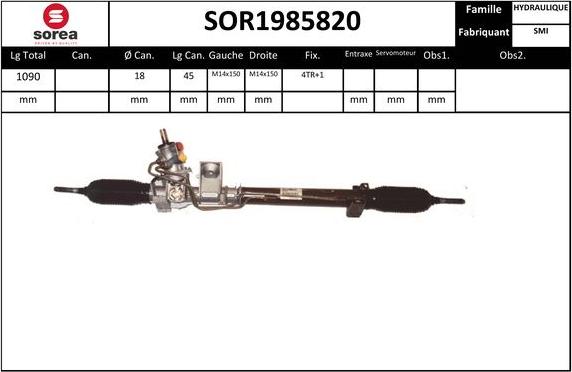 Sera SOR1985820 - Рулевой механизм, рейка autobalta.com