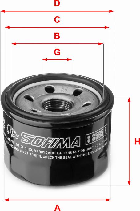 Sofima S 3565 R - Масляный фильтр autobalta.com