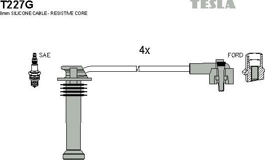 TESLA T227G - Комплект проводов зажигания autobalta.com