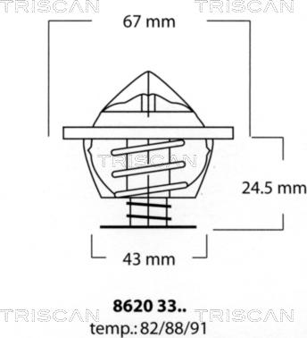 Triscan 8620 3388 - Термостат охлаждающей жидкости / корпус autobalta.com