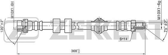Zekkert BS-9386 - Тормозной шланг autobalta.com